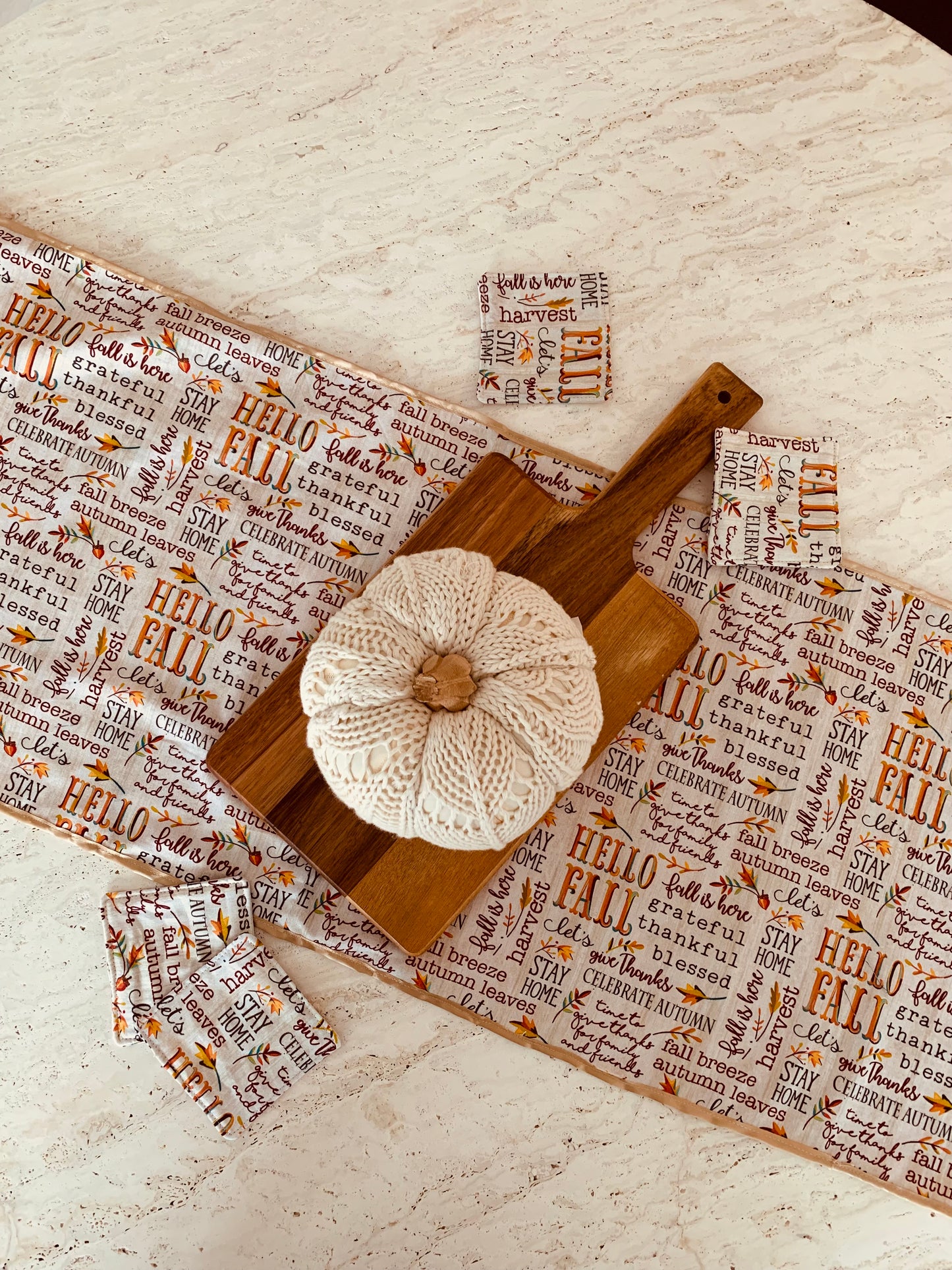 “Hello Fall” Quilted Table Runner