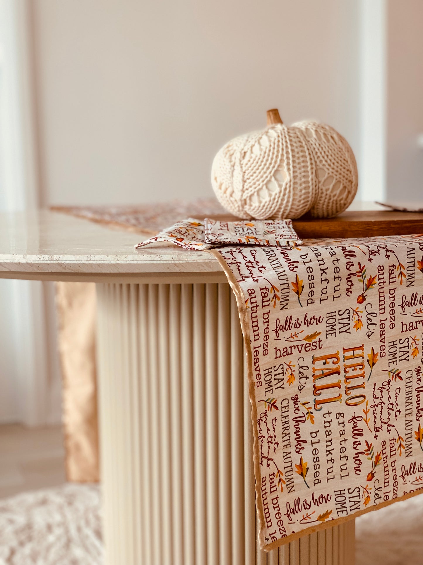 “Hello Fall” Quilted Table Runner