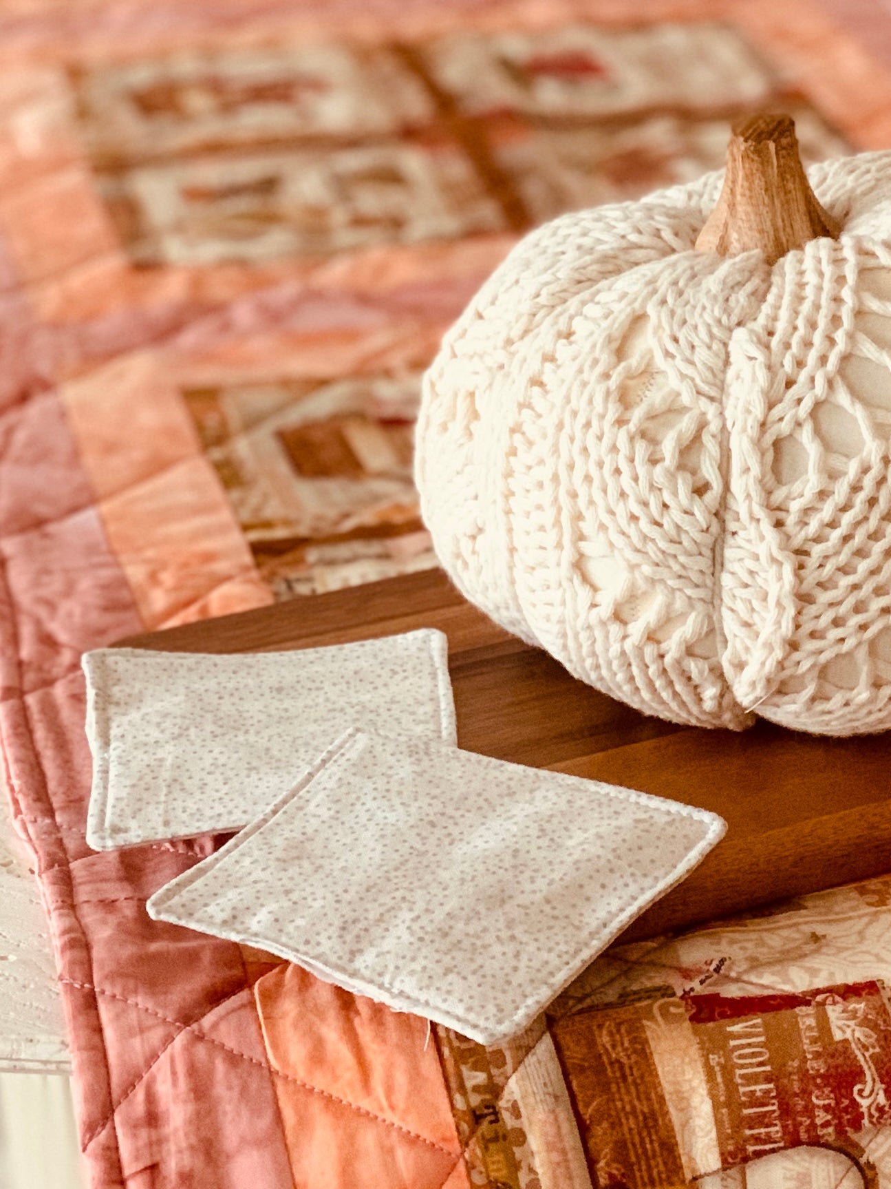 “Fall Vibin” Quilted Coasters