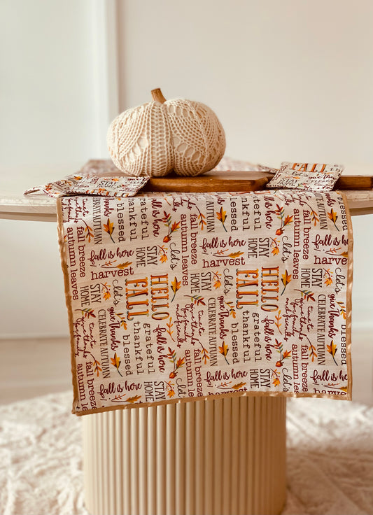 “Hello Fall” Quilted Table Runner