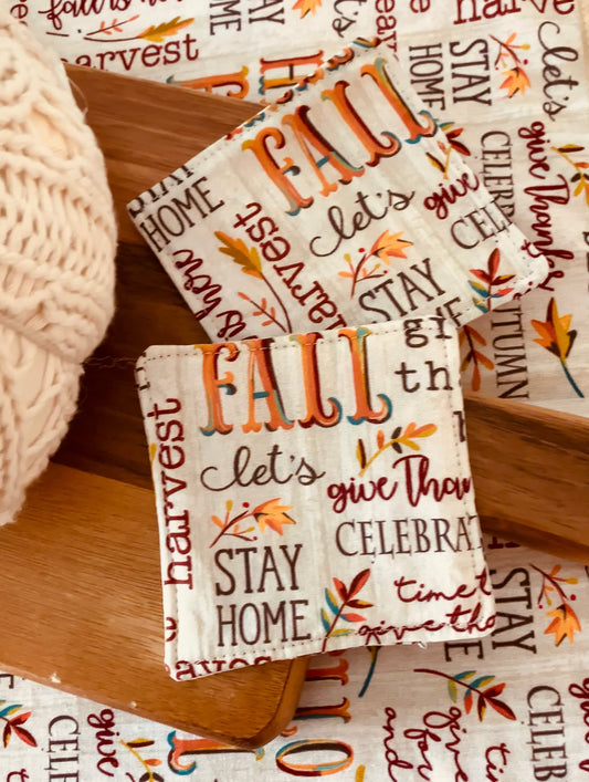 “Hello Fall” Quilted Coasters